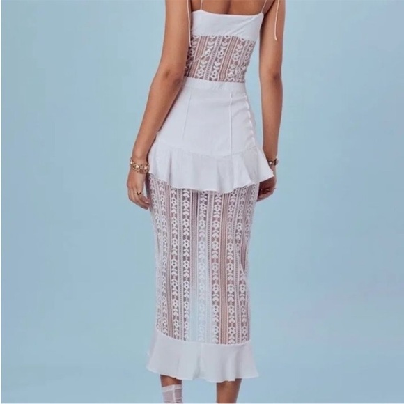 For Love & Lemons Lovebird Lace Midi Dress Sz XL NWT - Picture 4 of 11
